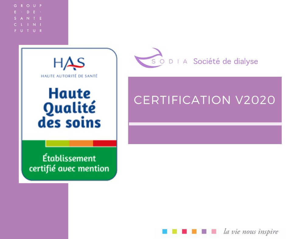 Centres de Dialyse SODIA  - Certification V2020